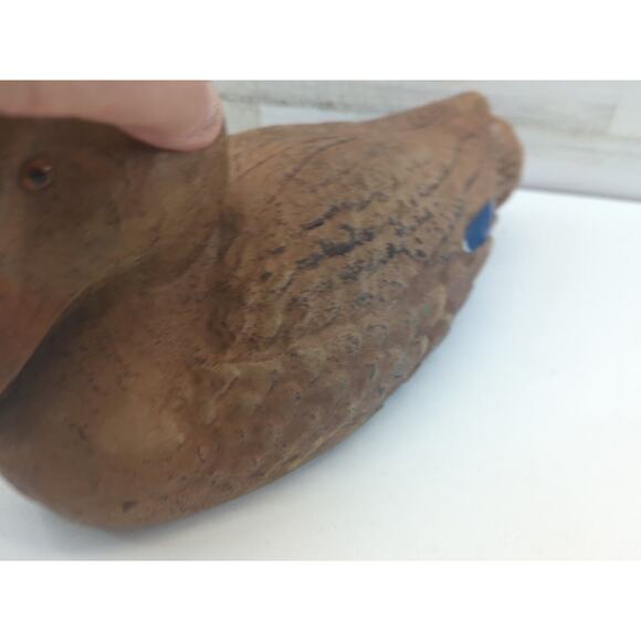 Carry Lite Hen Mallard Paper Mache Decoy Brown‎ Blue Duck Decoy - Picture 3 of 12